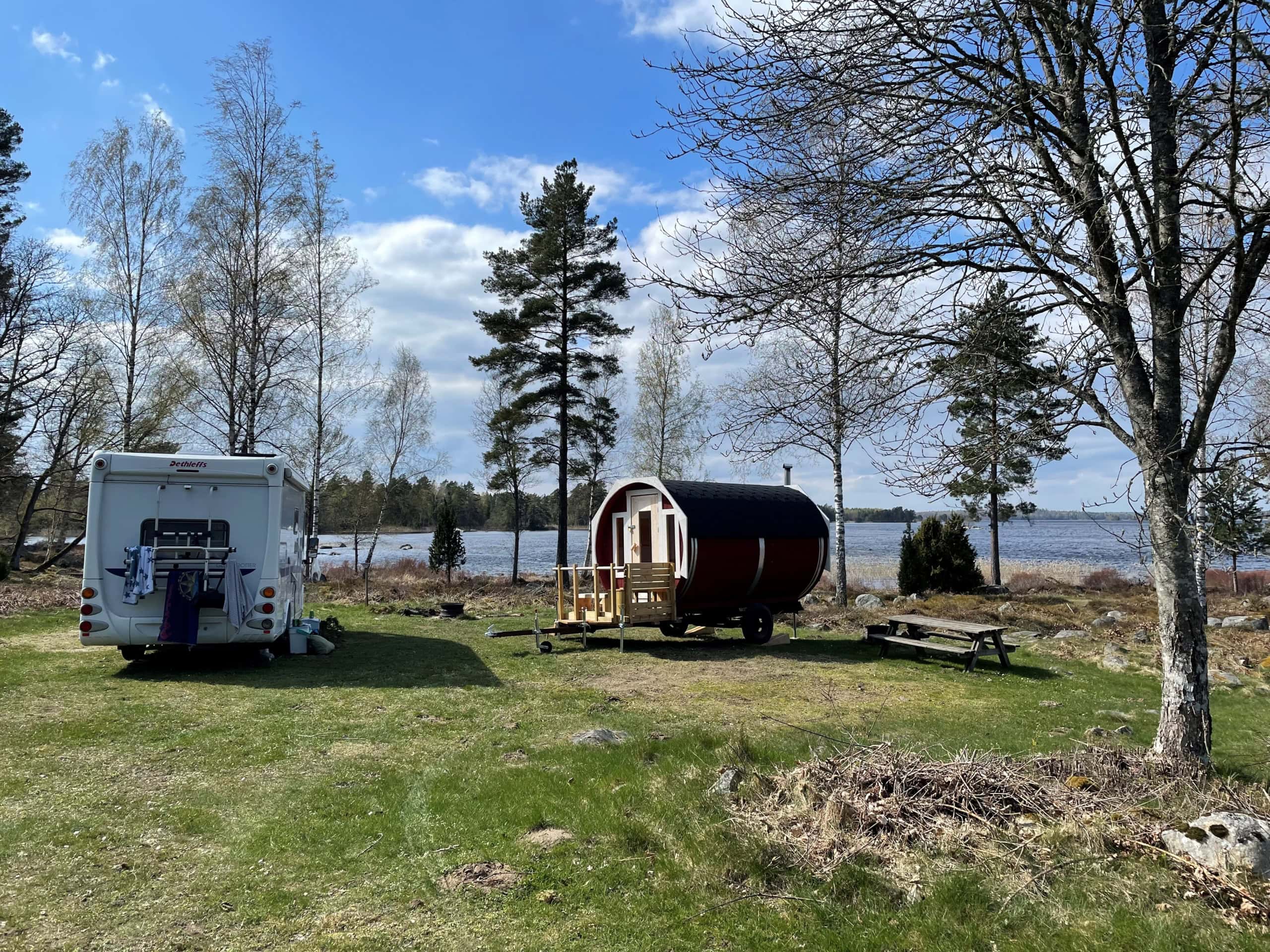 Vedeldad bastu på Campingen nr. 116